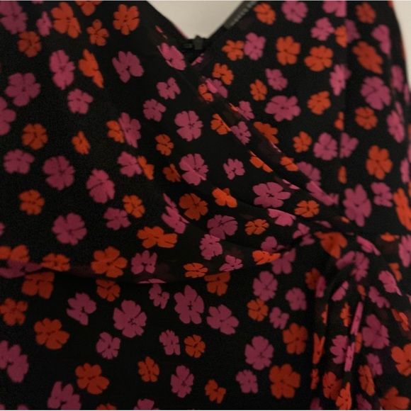Patterned midi dress with ruffle detail. High low.  Worn once. - Picture 7 of 8